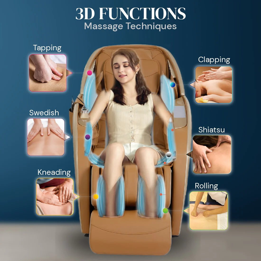 Massage Chair for Home AFI SB-008 (Gold-Brown) thumbnail 2